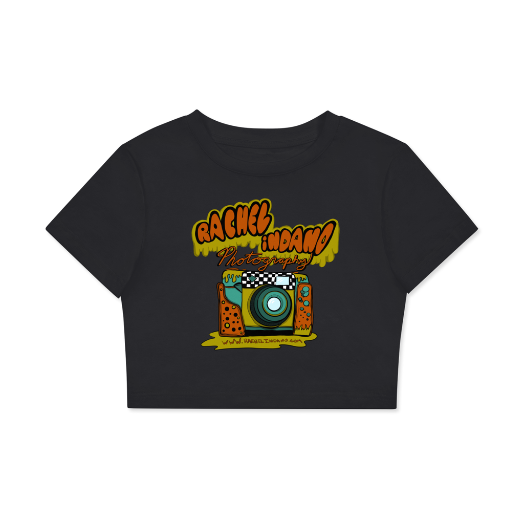 90's Logo Womens Fitted Crop Cotton T-Shirt