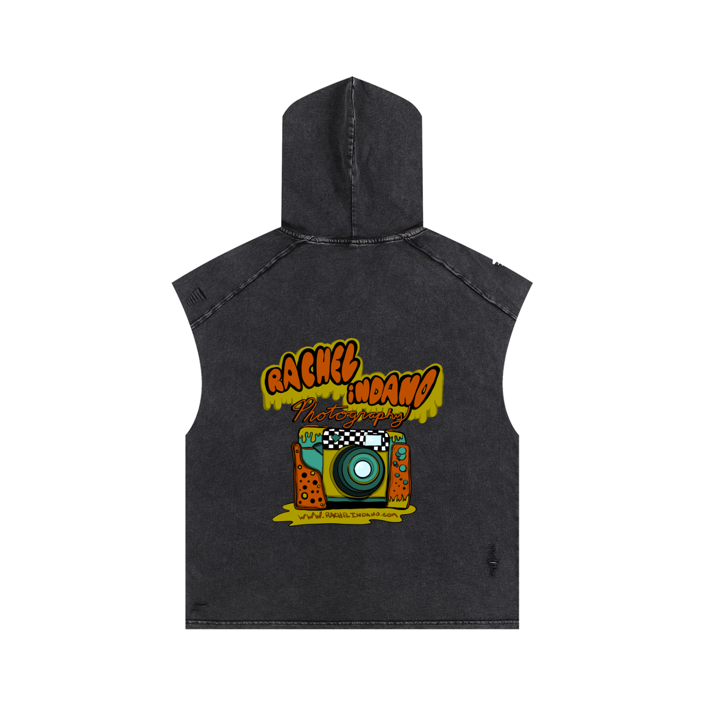 90's Logo - Unisex Snow Washed Boxy Hooded Tank Top