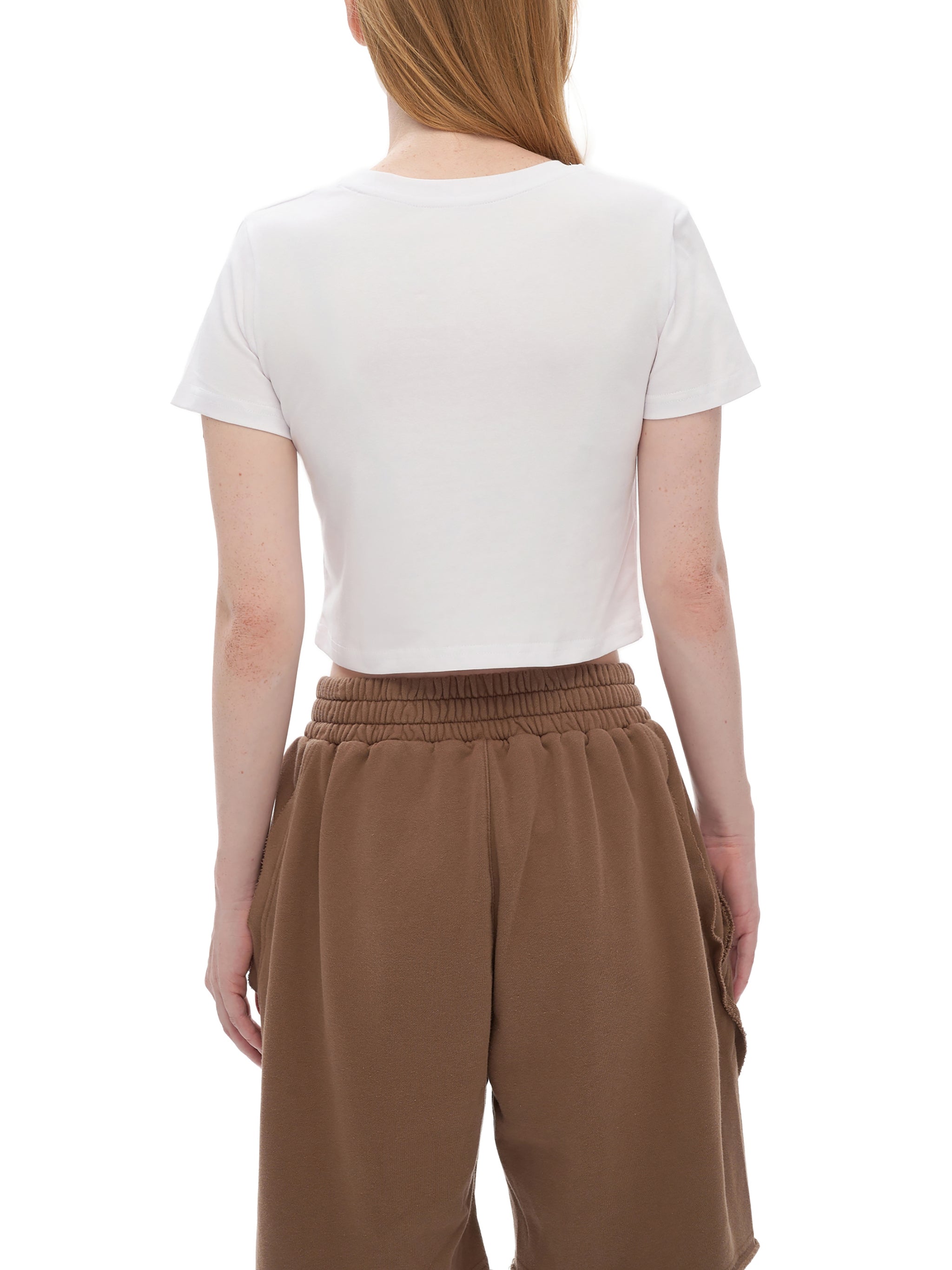 90's Logo Womens Fitted Crop Cotton T-Shirt
