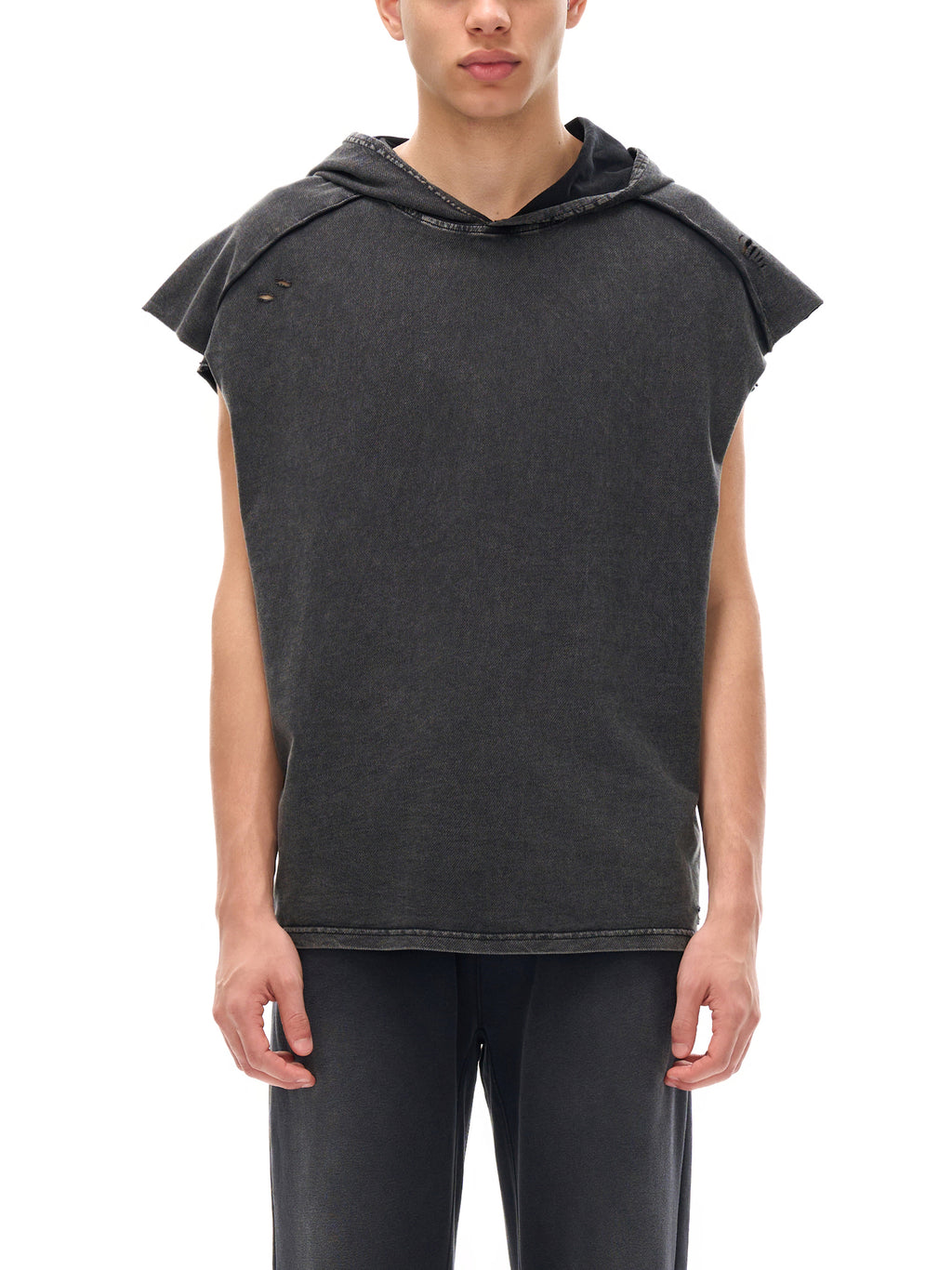 90's Logo - Unisex Snow Washed Boxy Hooded Tank Top