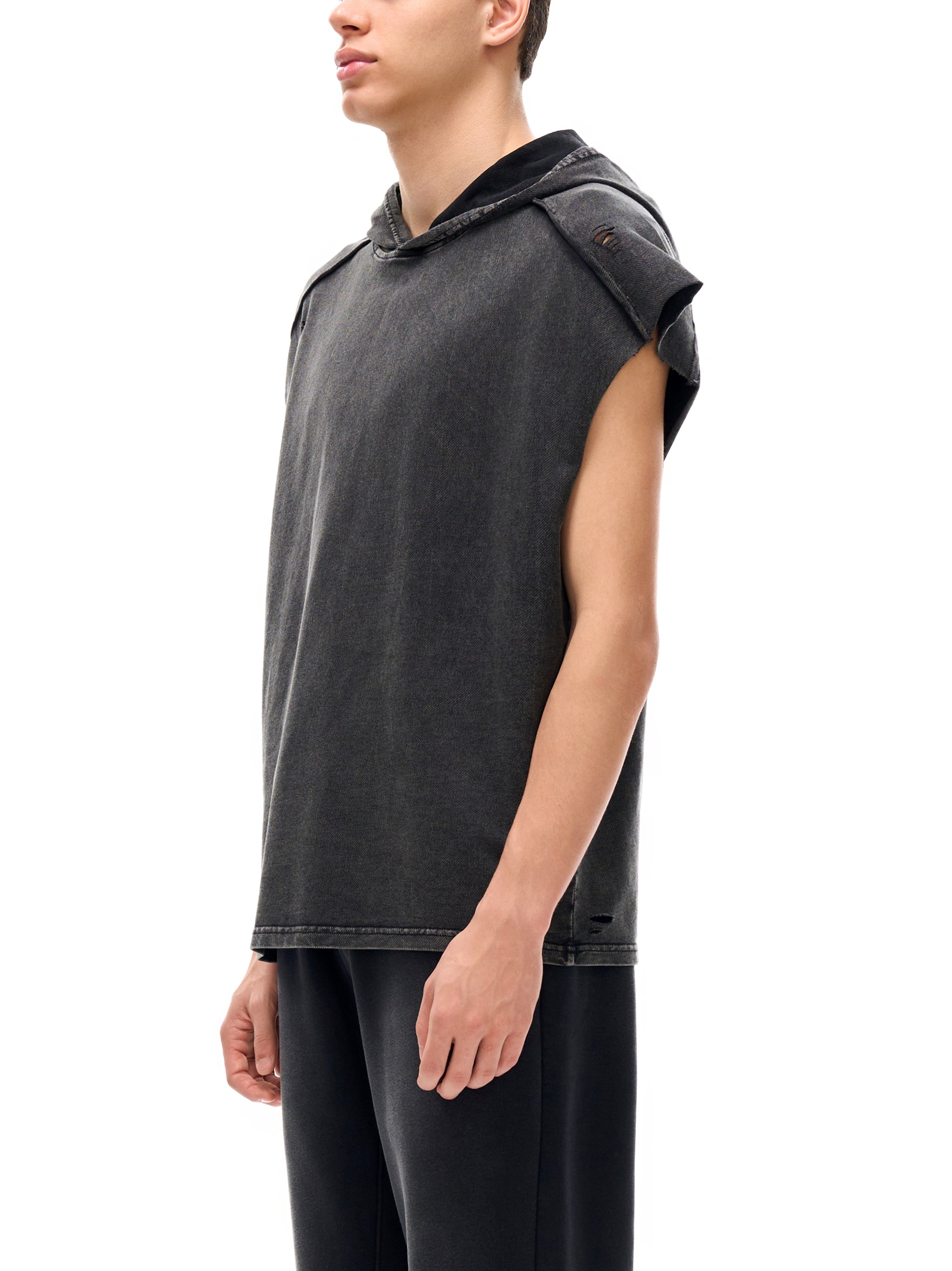 90's Logo - Unisex Snow Washed Boxy Hooded Tank Top
