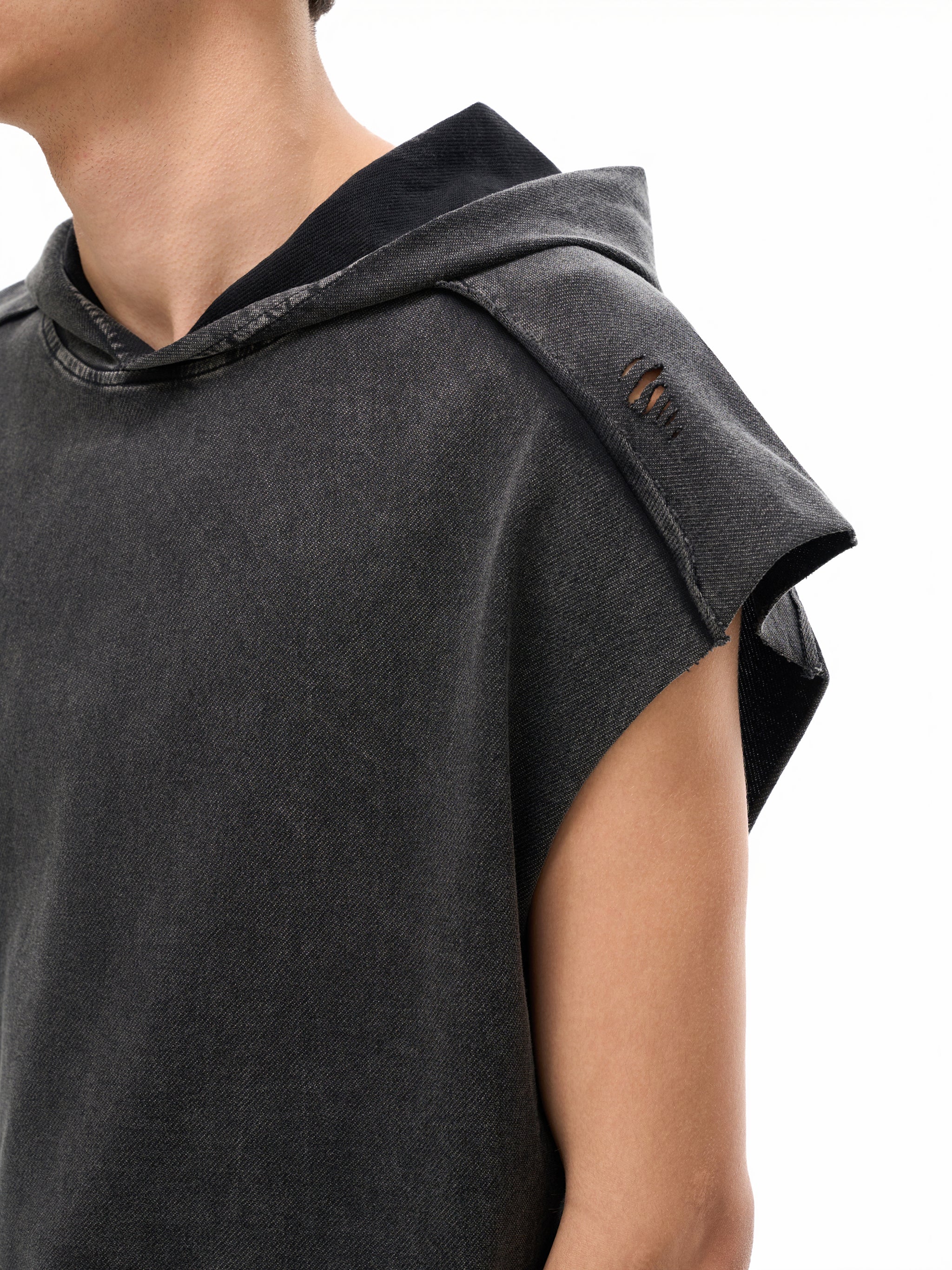 90's Logo - Unisex Snow Washed Boxy Hooded Tank Top