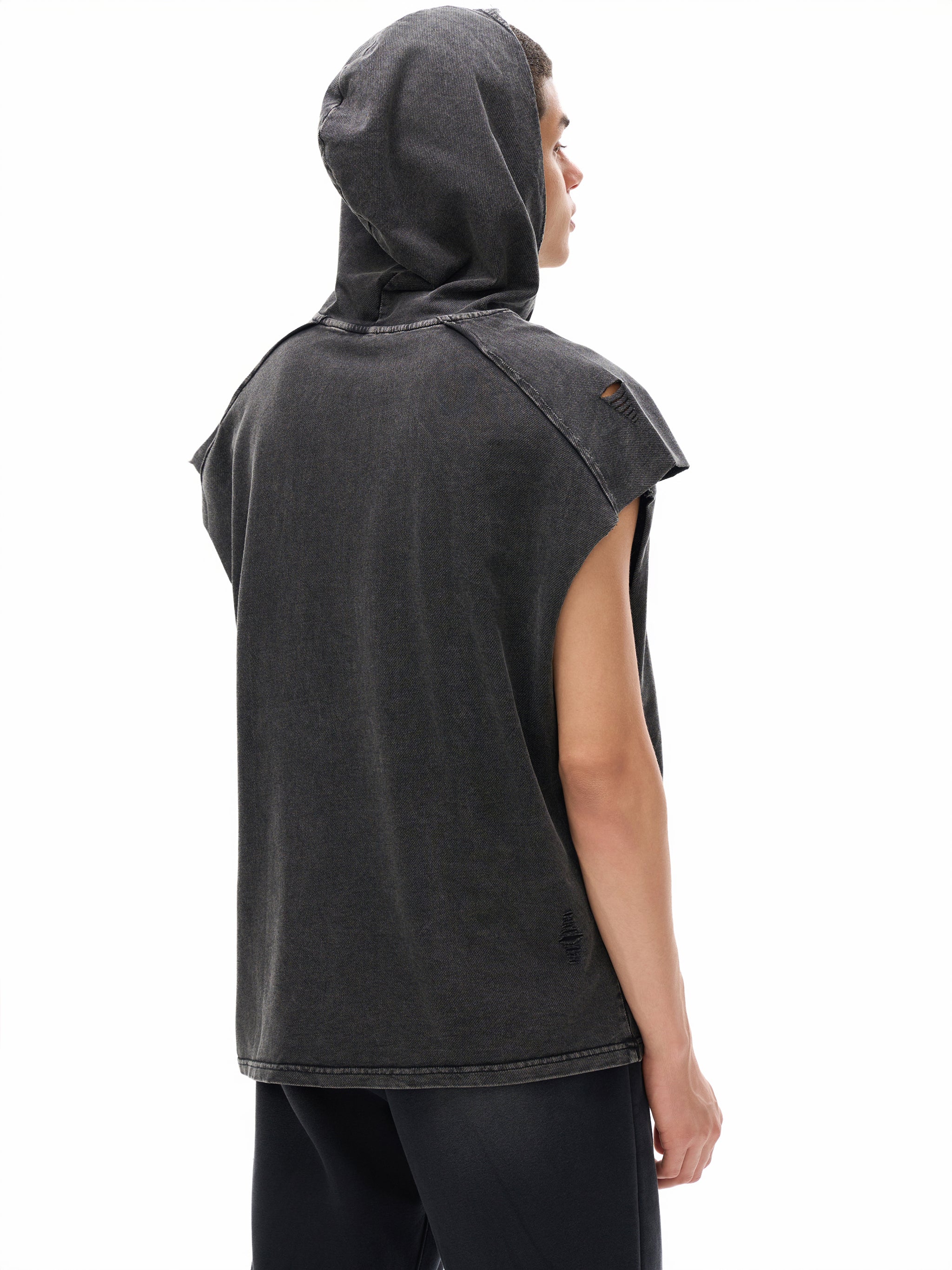 90's Logo - Unisex Snow Washed Boxy Hooded Tank Top
