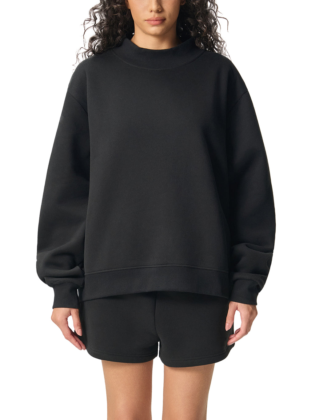 Say Cheese - women's Essential Fleece Mock-Neck Crew Sweatshirt