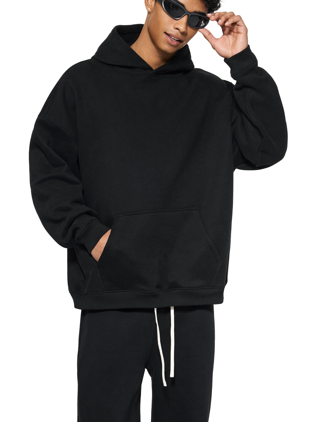 RI Logo Oversize Fleeced Hoodie